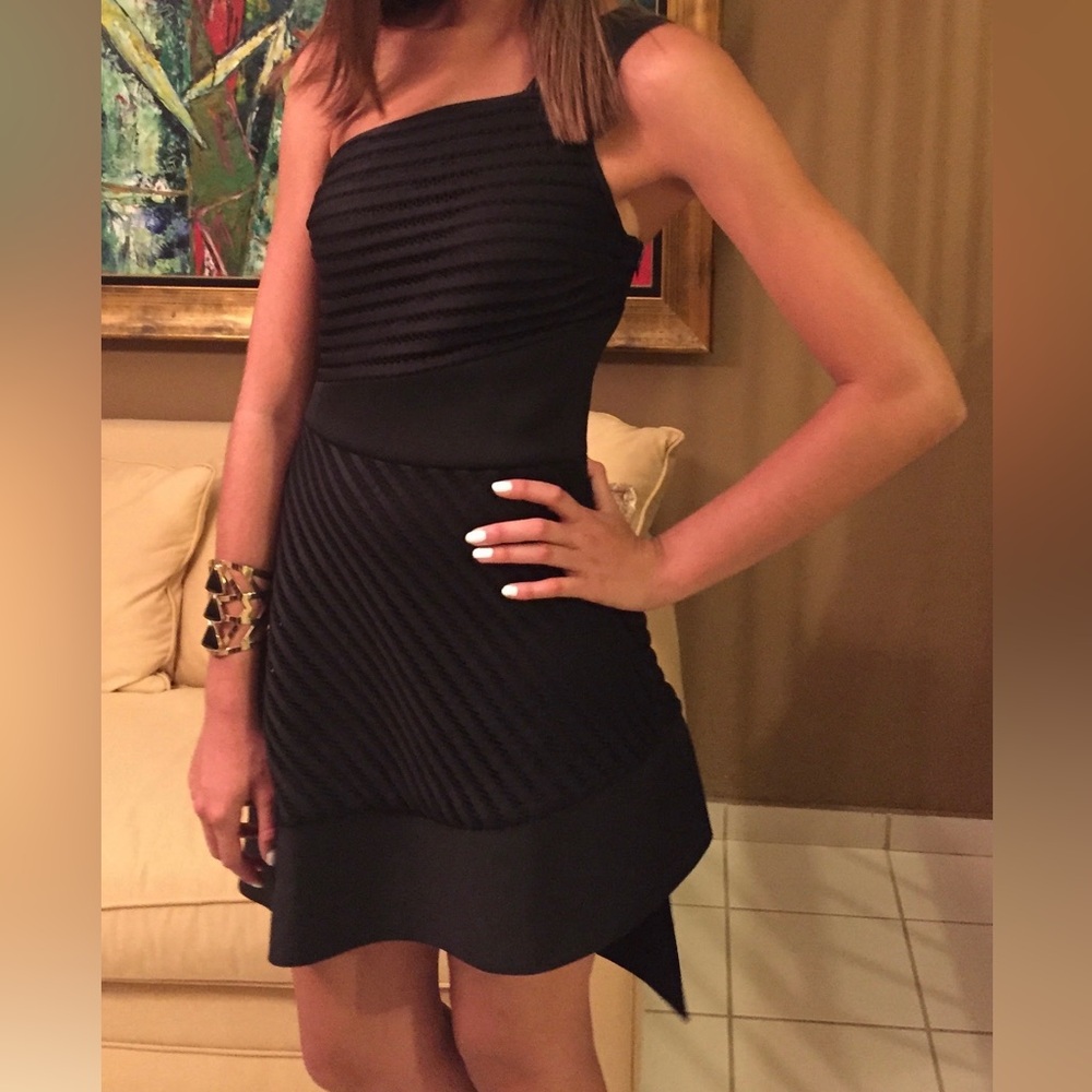 One shoulder, black dress size S